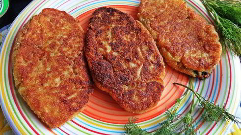 картофельные котлеты с рыбой