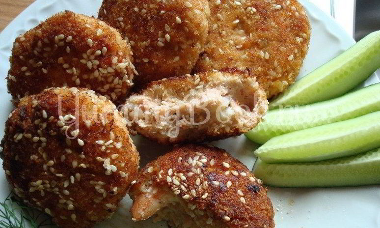 Рецепт котлет из креветок и лосося с имбирем