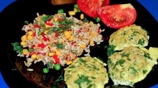 Котлеты из трески с гавайской смесью в духовке