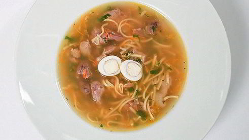 куриная лапша с потрохами