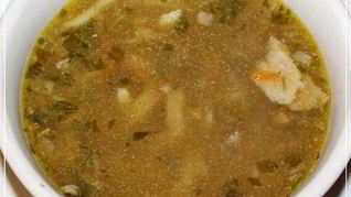 Лапша домашняя с домашней уткой и белыми грибами