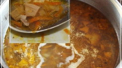 лапша домашняя с домашней уткой и белыми грибами