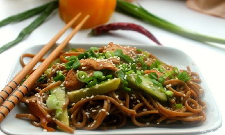 Рецепт лапши по-японски с курицей