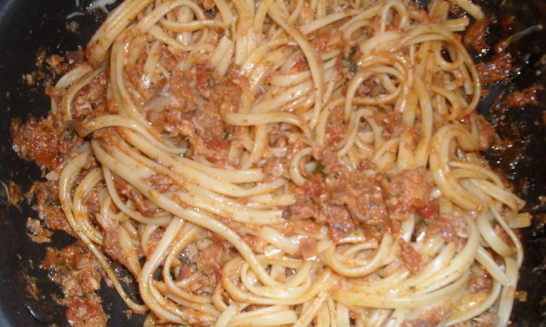 Рецепт лапши с тунцом