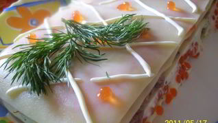 Холодная рыбная лазанья