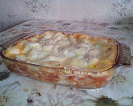 Лазанья болоньезе с соусом бешамель