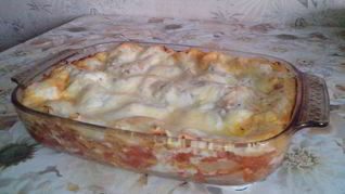 Лазанья болоньезе с соусом бешамель