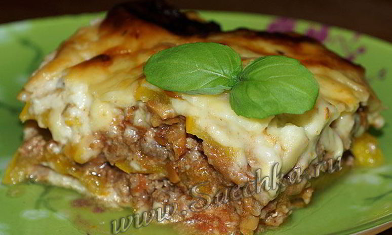 Рецепт лазаний из кабачков