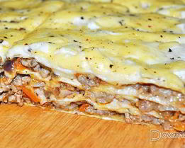 Лазанья мясная с лавашем