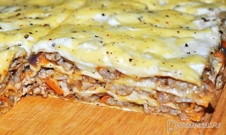 Рецепт лазаний мясная с лавашем