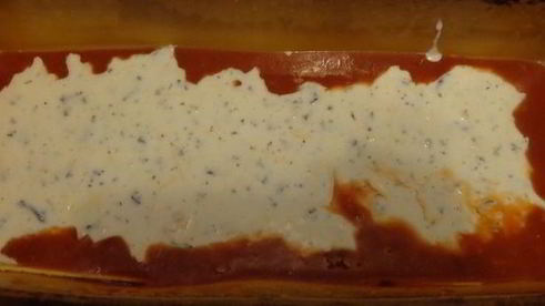 лазанья с баклажанами, рикоттой и моцареллой