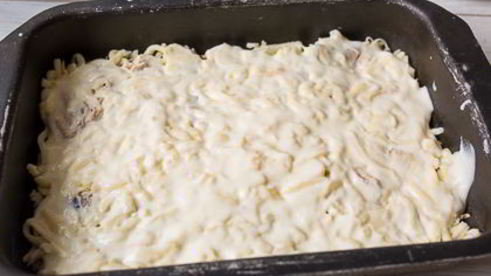 лазанья с курицей и шампиньонами