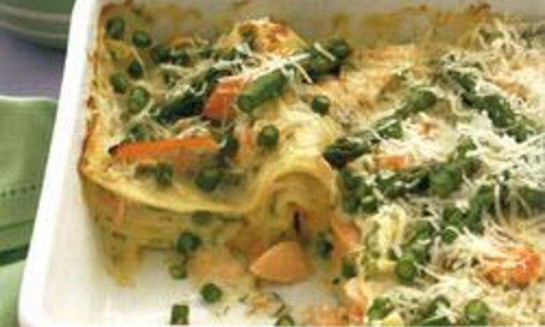 Рецепт лазаний с лососем и спаржей