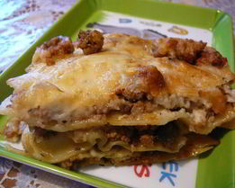 Лазанья с мясом и шампиньонами