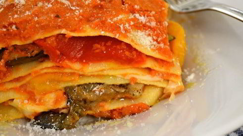 лазанья с овощами-гриль