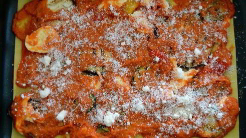 лазанья с овощами-гриль