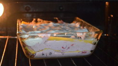 лазанья с рикоттой и ягодным ассорти