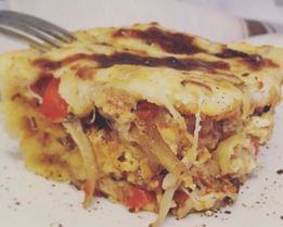 Лазанья с вешенками и адыгейским сыром под соусом Бешамель