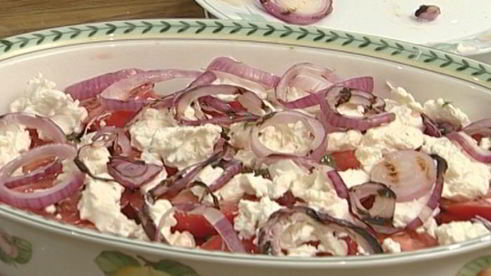 овощная лазанья с козьим сыром