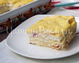 Сладкая лазанья с творогом