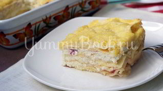 Сладкая лазанья с творогом