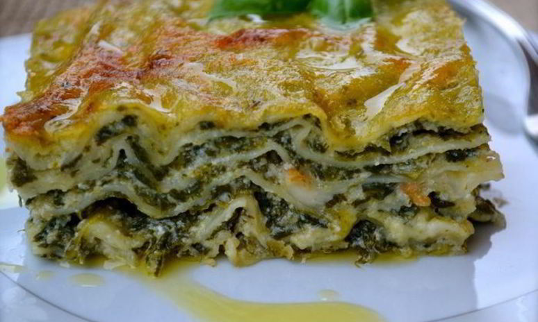 Рецепт зеленой лазанья