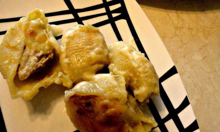 Рецепт фаршированных макарон под соусом бешамель