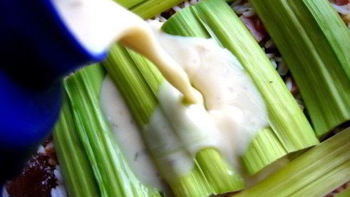 каннелони из порея под сыром