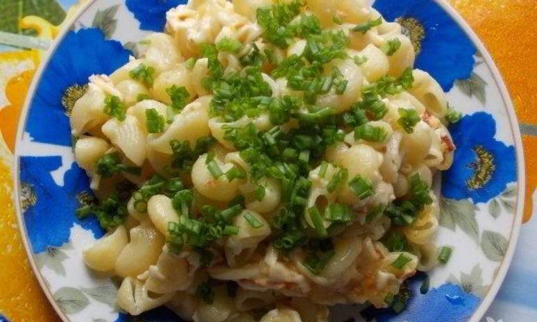 Рецепт макарон с колбасным сыром
