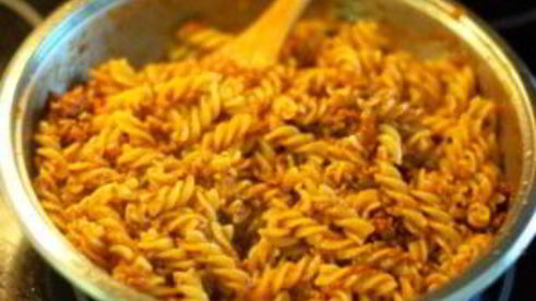 макароны с мясом