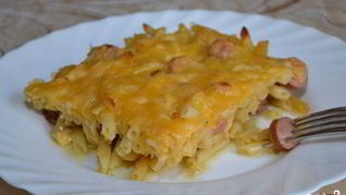 Макароны с сосиской в духовке