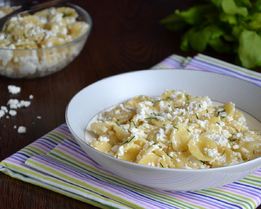 Макароны с творогом