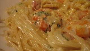 Паста Карбонара с креветками