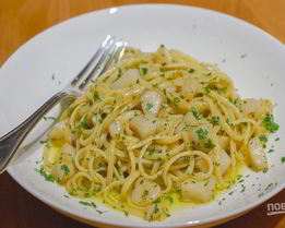 Паста с гребешками