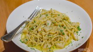 Паста с гребешками