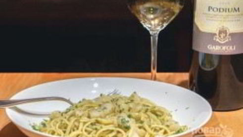 паста с гребешками