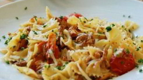 паста с лисичками в сливочном соусе