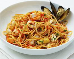 Паста с мидиями в сливках