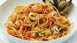 Паста с мидиями в сливках