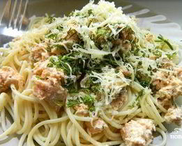 Паста с тунцом в сливочном соусе