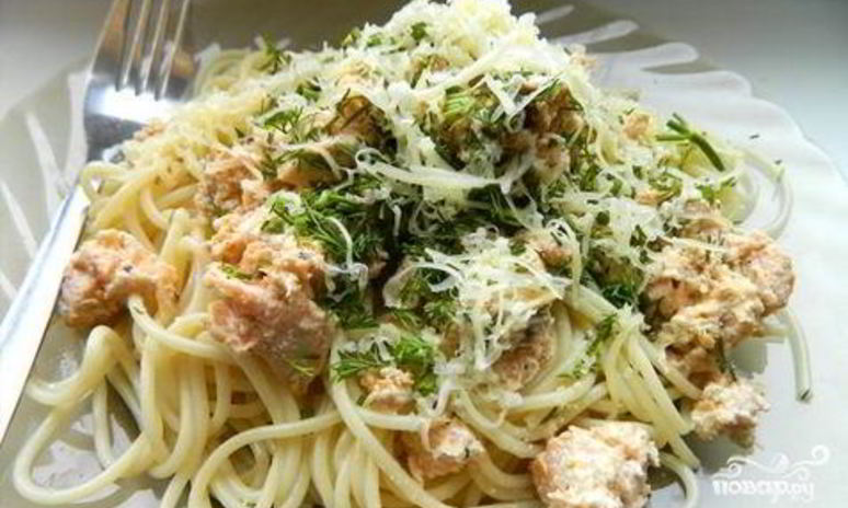 Рецепт пасты с тунцом в сливочном соусе