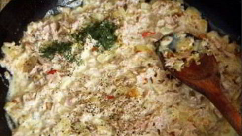 паста с тунцом в сливочном соусе