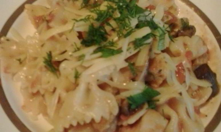 Рецепт пасты со свининой и маслятами