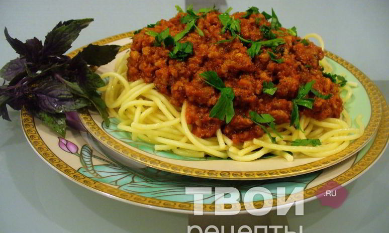 Рецепт спагетти болоньезе