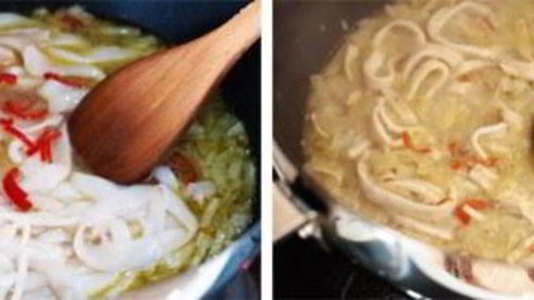 спагетти с кальмарами