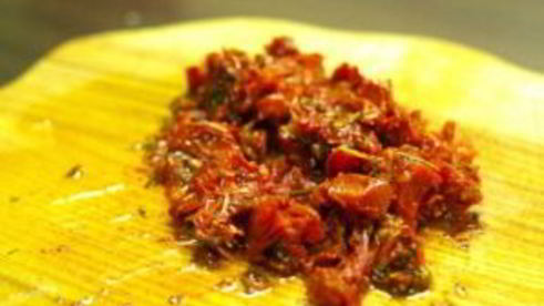 спагетти с курицей и помидорами