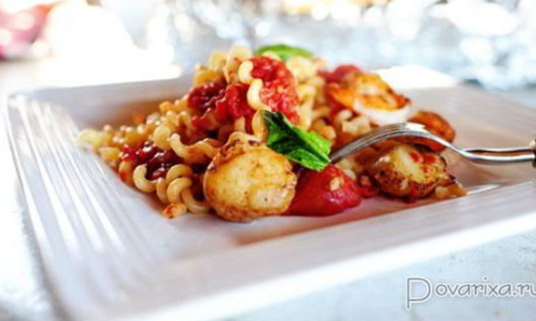 Рецепт запеченных спагетти с морепродуктами