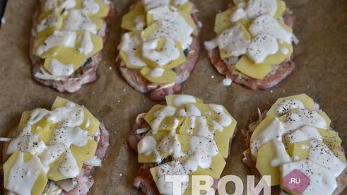 мясо по-французски с грибами