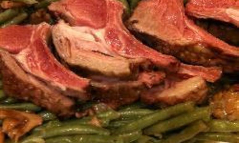 Рецепт баранины со стручковой фасолью и лисичками