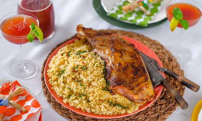 Рецепт бараньей ножки с пряной зеленью